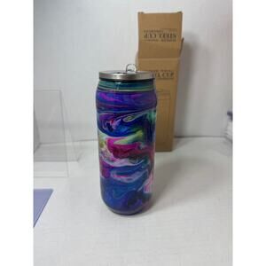 Custom 12 oz Stainless Steel cup with straw